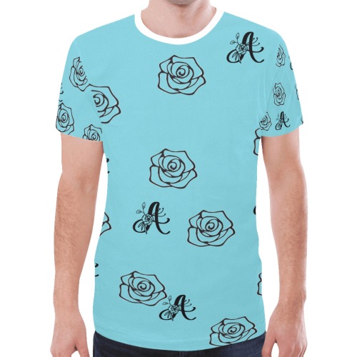 Aromatherapy Apparel Rose Print New All Over Print T-shirt for Men (Model T45)