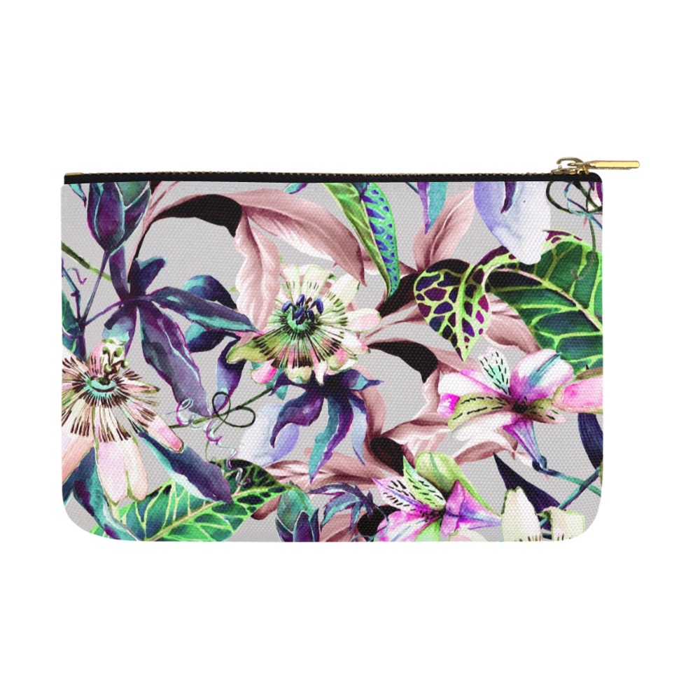 Colorful watercolor tropical flowers-902 Carry-All Pouch 12.5''x8.5''