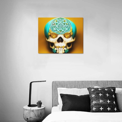 ornate skull 4 Frame Canvas Print 20"x16"