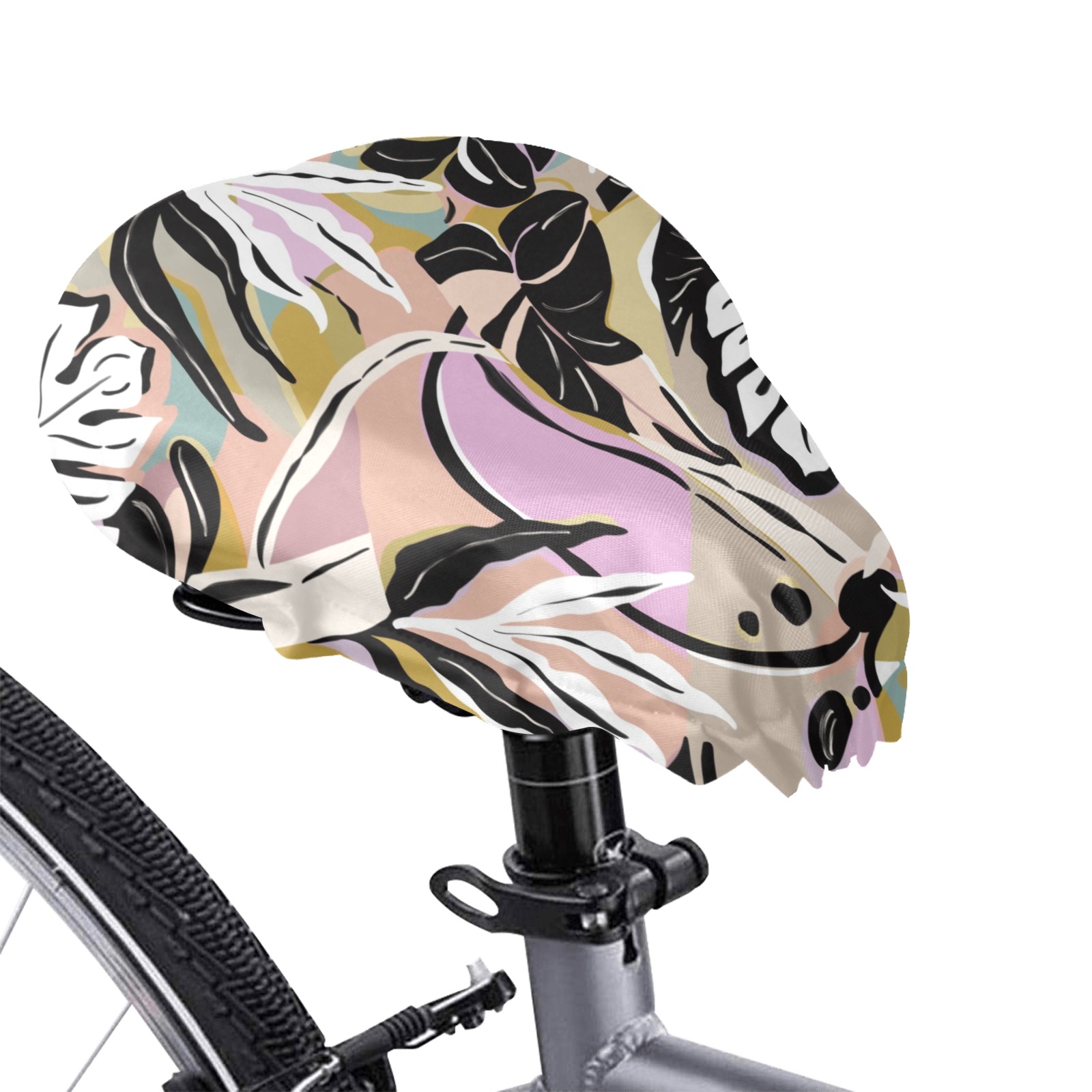 Tropical modern simple graphic Waterproof Bicycle Seat Cover