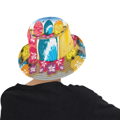 Surfboard Beach Unisex Summer Bucket Hat