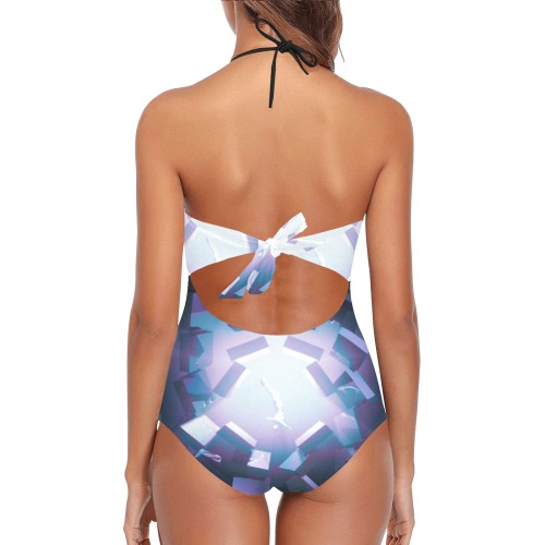 geometric Lace Band Embossing Swimsuit (Model S15)