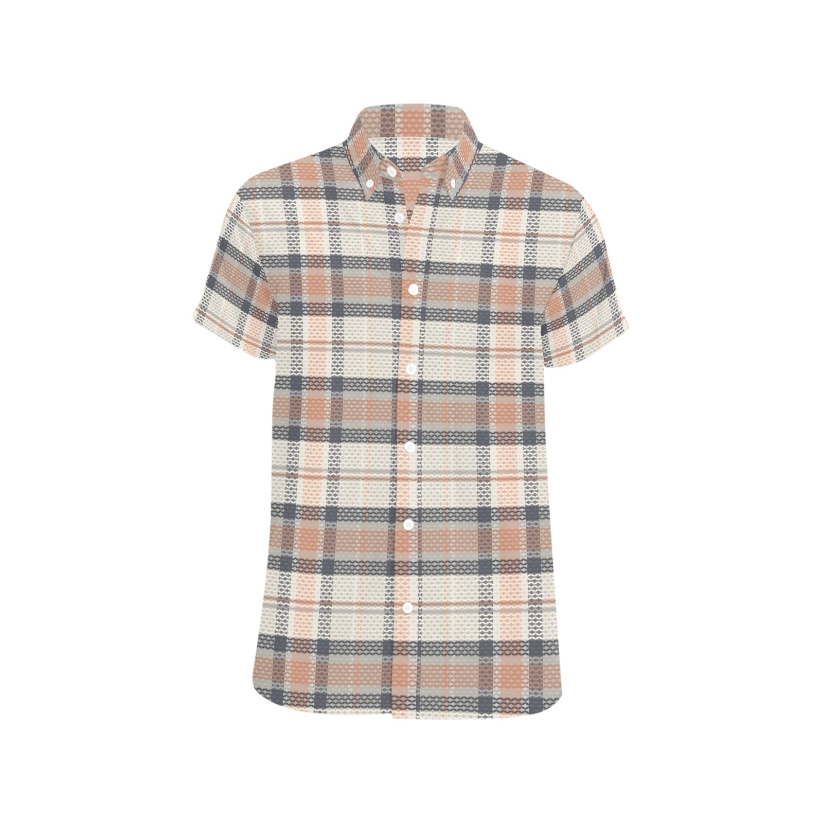 Beautiful Tartan Plaid Men's Shirt Men's Short Sleeve Shirt with Chest Pocket (Model T53)