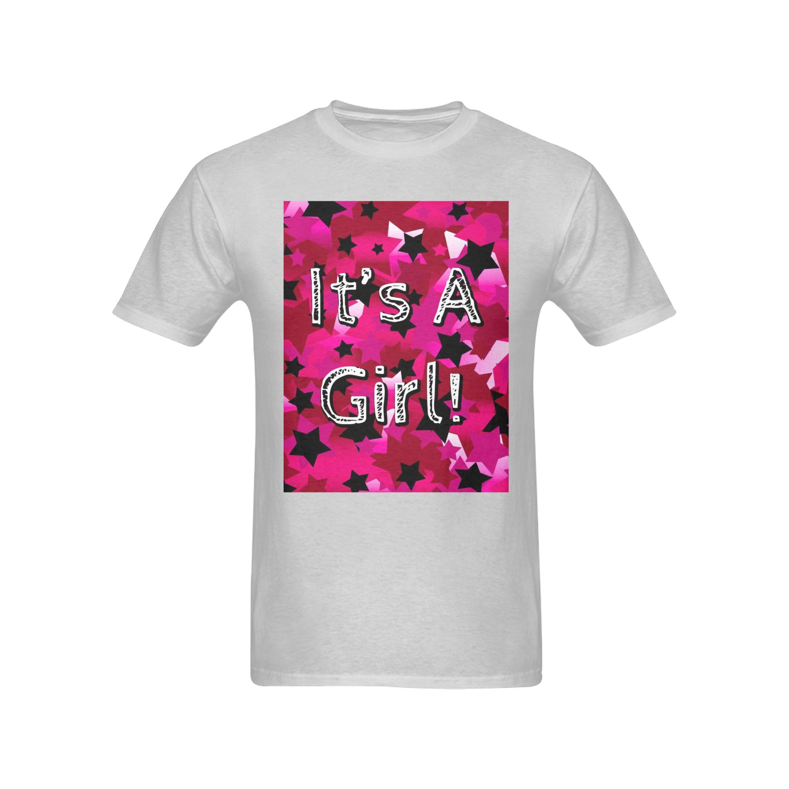It's A Girl! Pink Stars Men's T-Shirt in USA Size (Two Sides Printing)