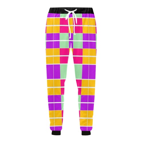 Fractoberry Bright Colors 020 - Squarebright Unisex All Over Print Sweatpants (Model L11)