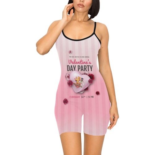 Valentines Day Party Collectable Fly Women's Short Yoga Bodysuit
