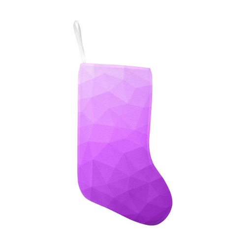 Purple gradient geometric mesh pattern Christmas Stocking (Without Folded Top)