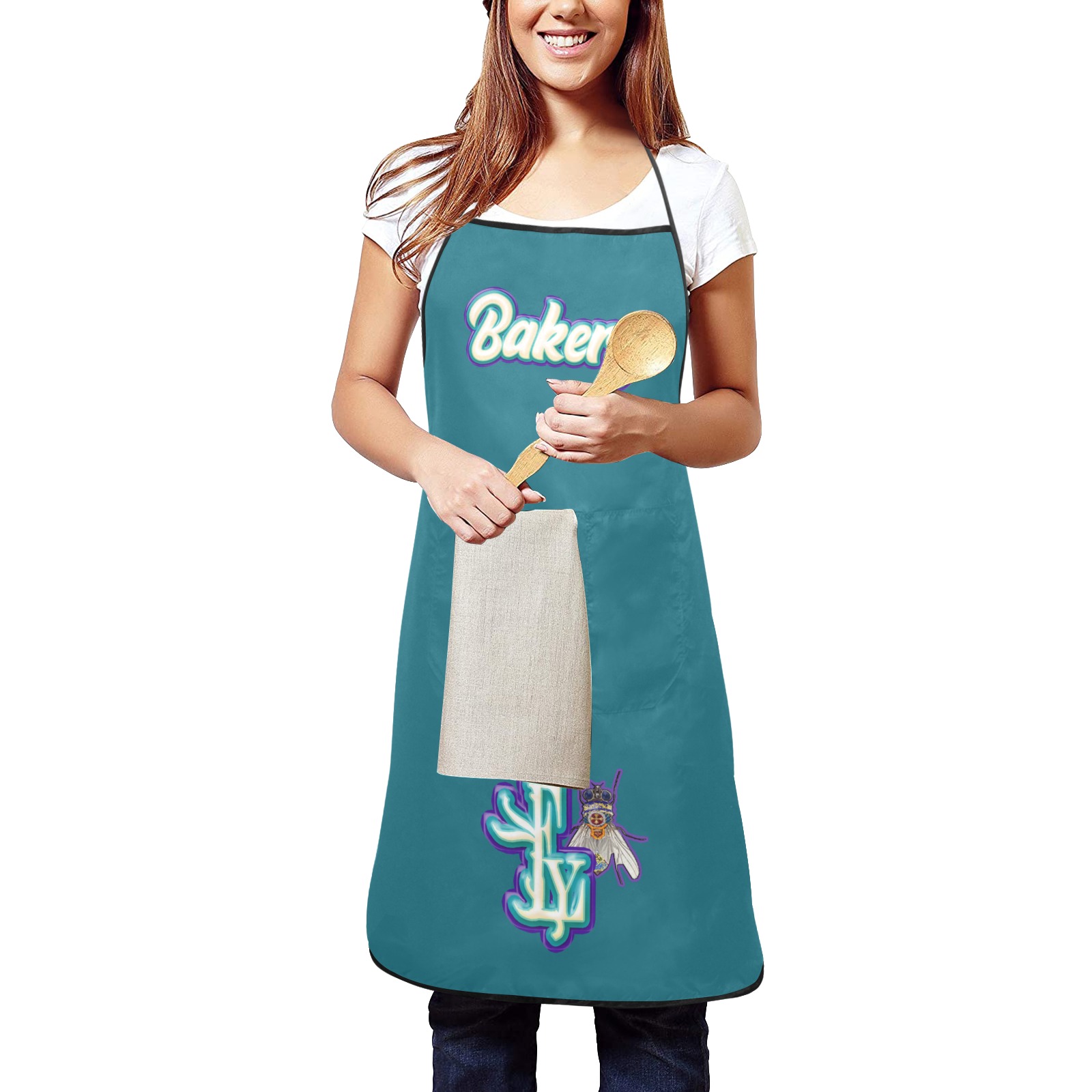 Bakery Collectable Fly Women's Overlock Apron with Pocket