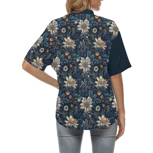 VINTAGE 04 All Over Print Hawaiian Shirt for Women (Model T58)