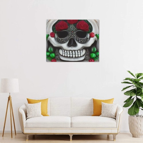 ornate skull 2 Frame Canvas Print 20"x16"