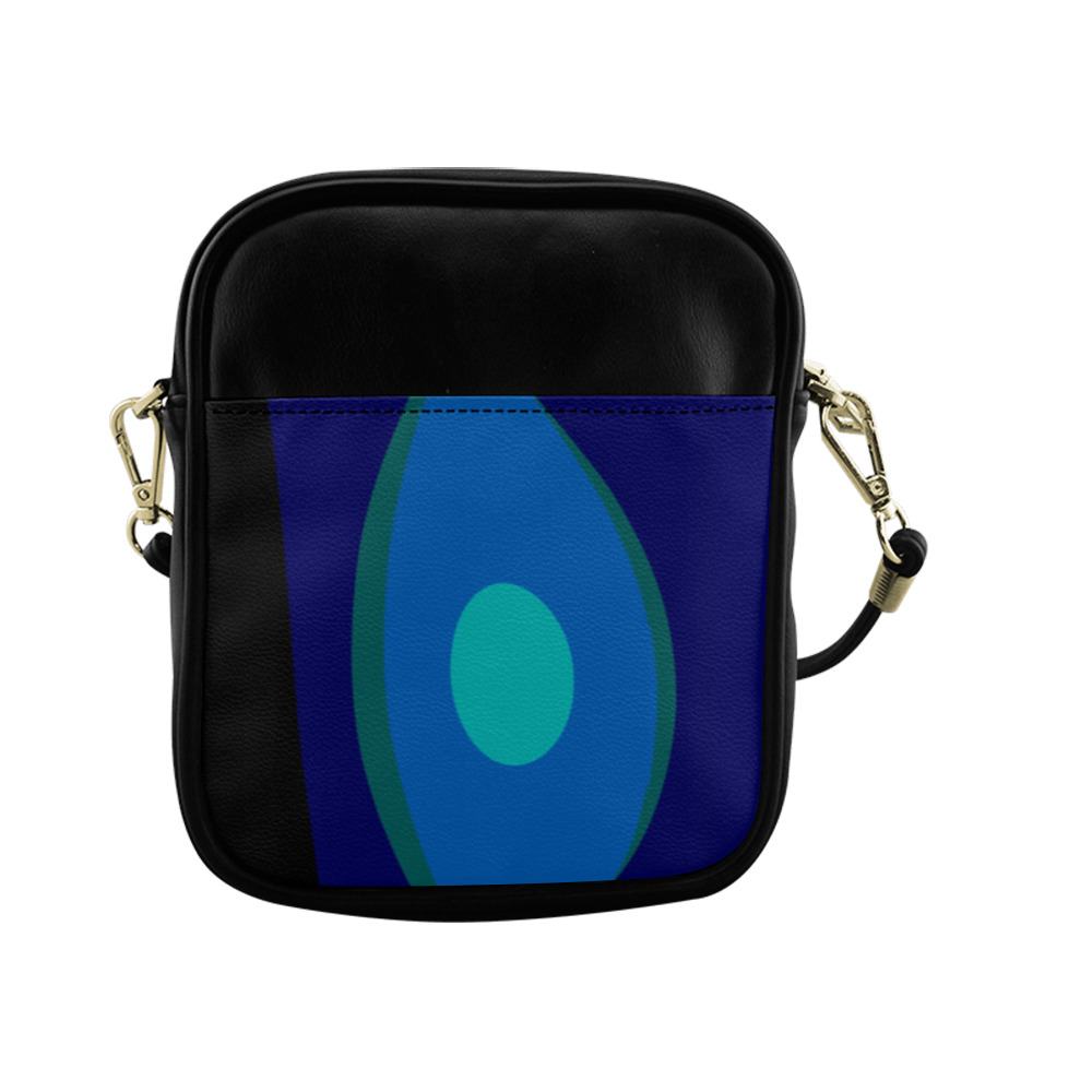 Dimensional Blue Abstract 915 Sling Bag (Model 1627)