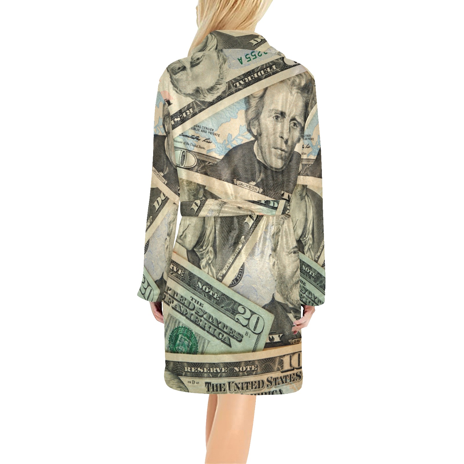 US PAPER CURRENCY Women's All Over Print Night Robe
