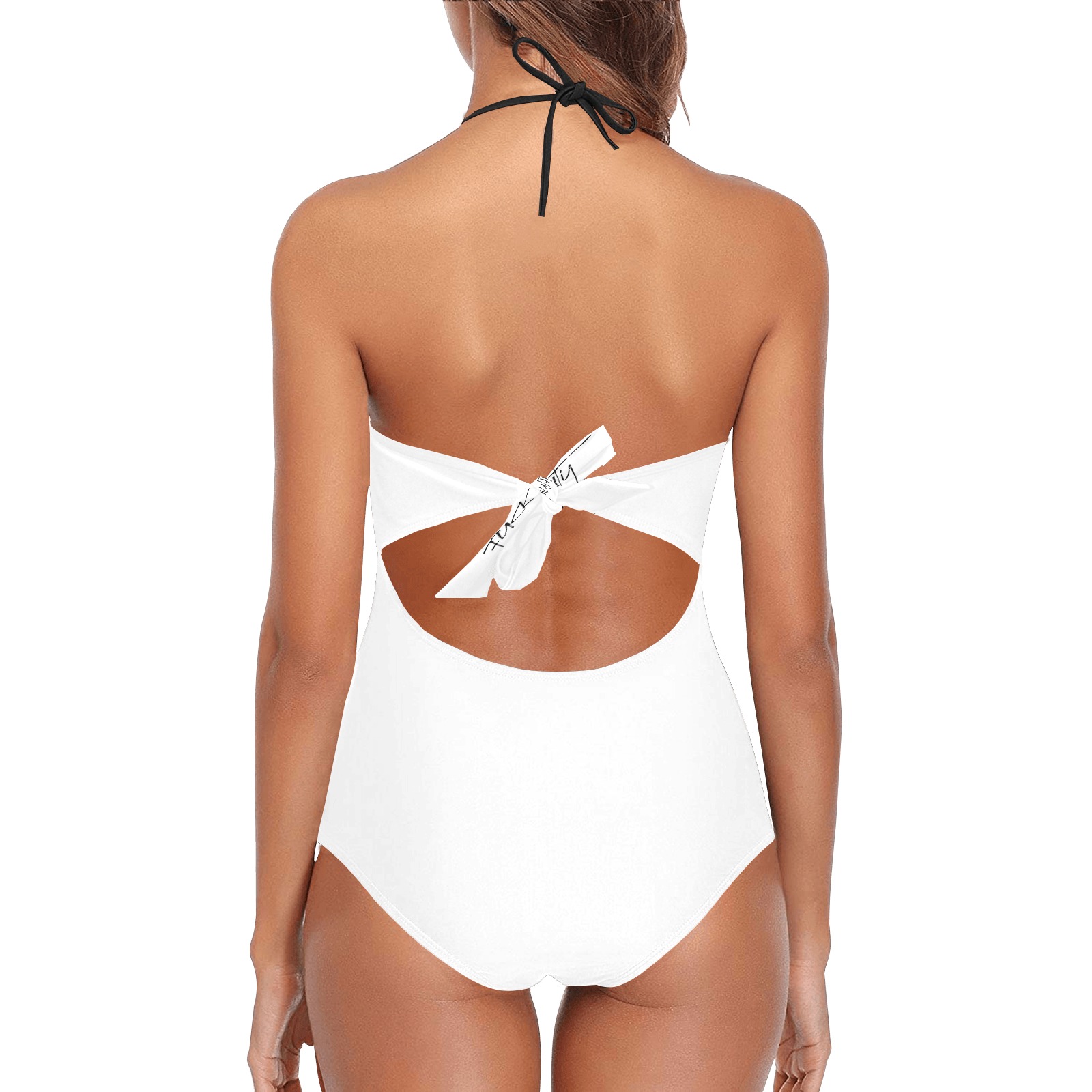 Half Skull Half Lady Lace Band Embossing Swimsuit (Model S15)
