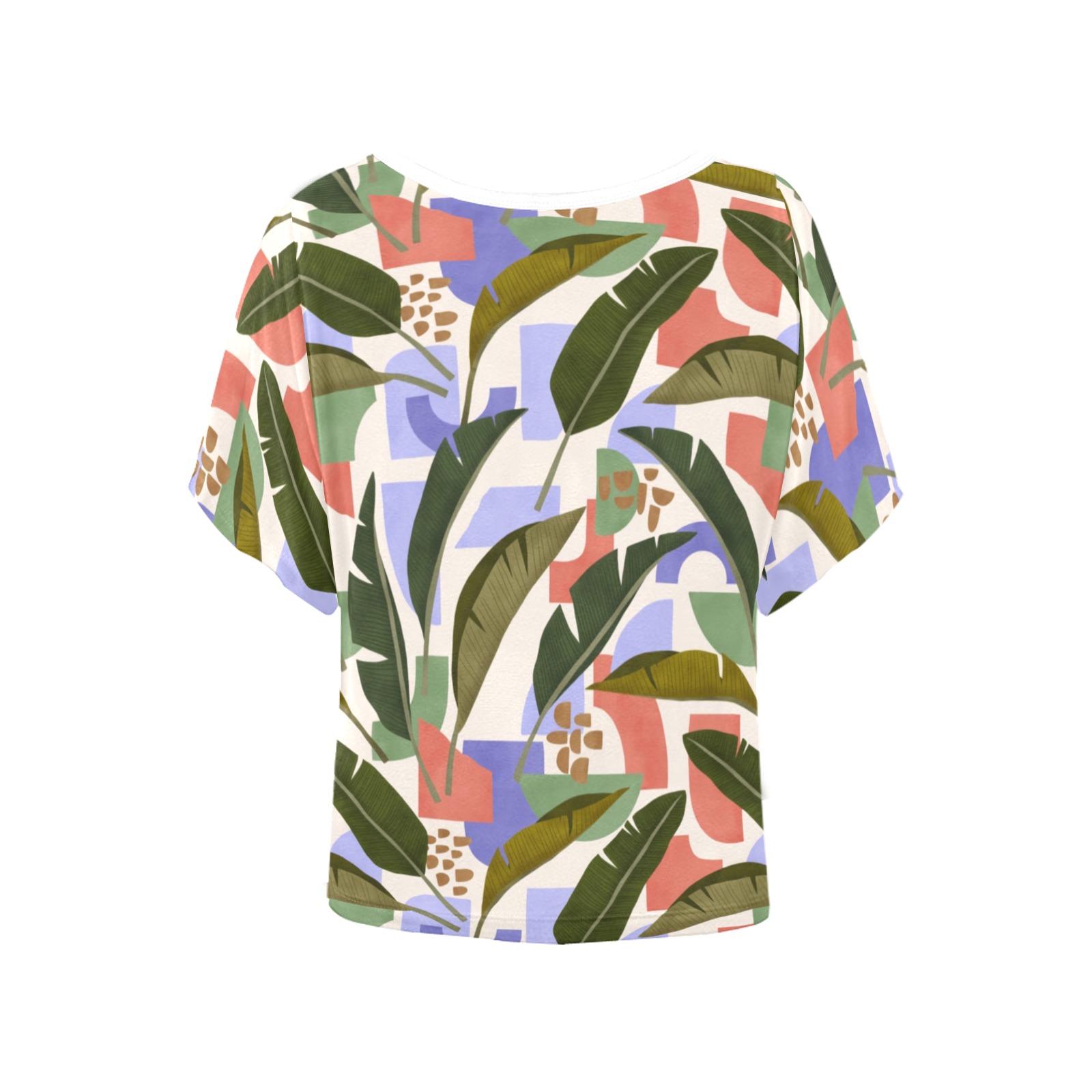 Tropical abstract shapes 935 Women's Batwing-Sleeved Blouse T shirt (Model T44)