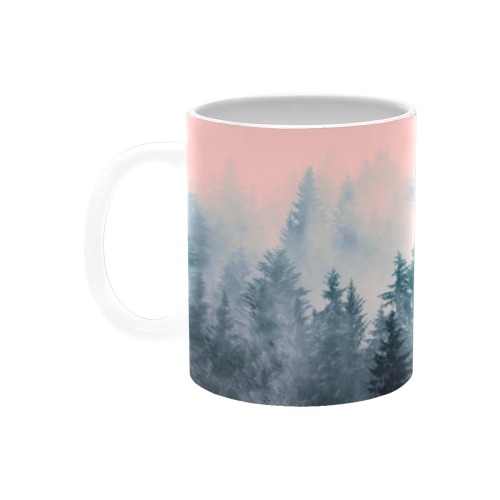 Forest in gray and pink White Mug(11OZ)