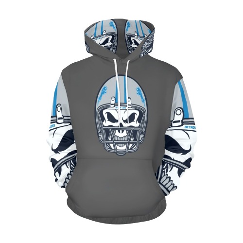 Lions Skull Center Print All Over Print Hoodie for Men (USA Size) (Model H13)