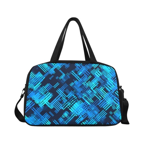Crisscross Pattern (Blue/Dark Blue) Fitness Handbag (Model 1671)