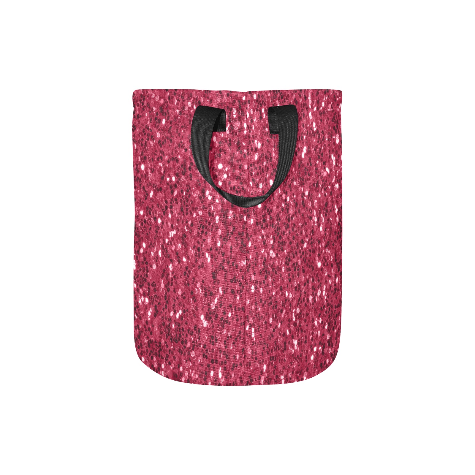 Magenta dark pink red faux sparkles glitter Laundry Bag (Small)