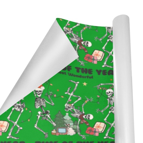 Most Wonderful Time Of The Year Skeletons (G) Gift Wrapping Paper 58"x 23" (4 Rolls)