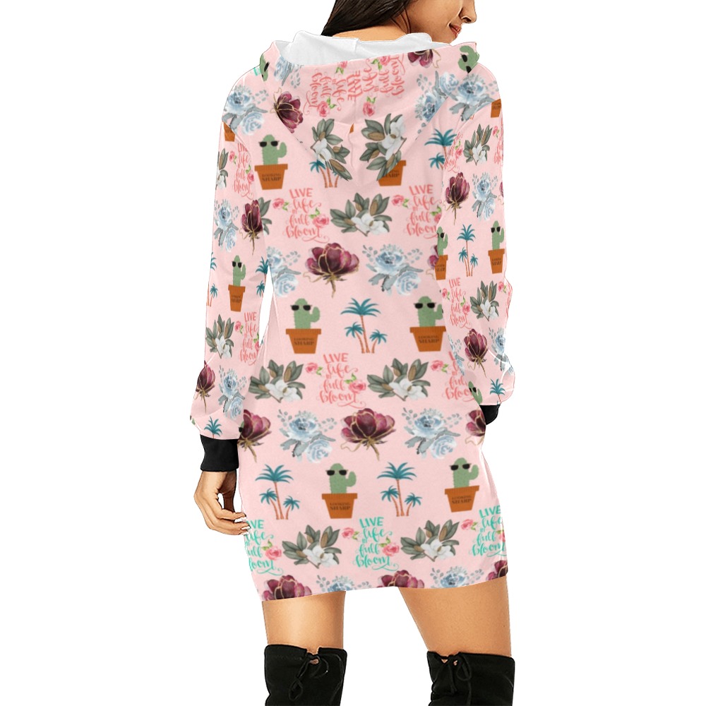 Holiday All Over Print Hoodie Mini Dress (Model H27)