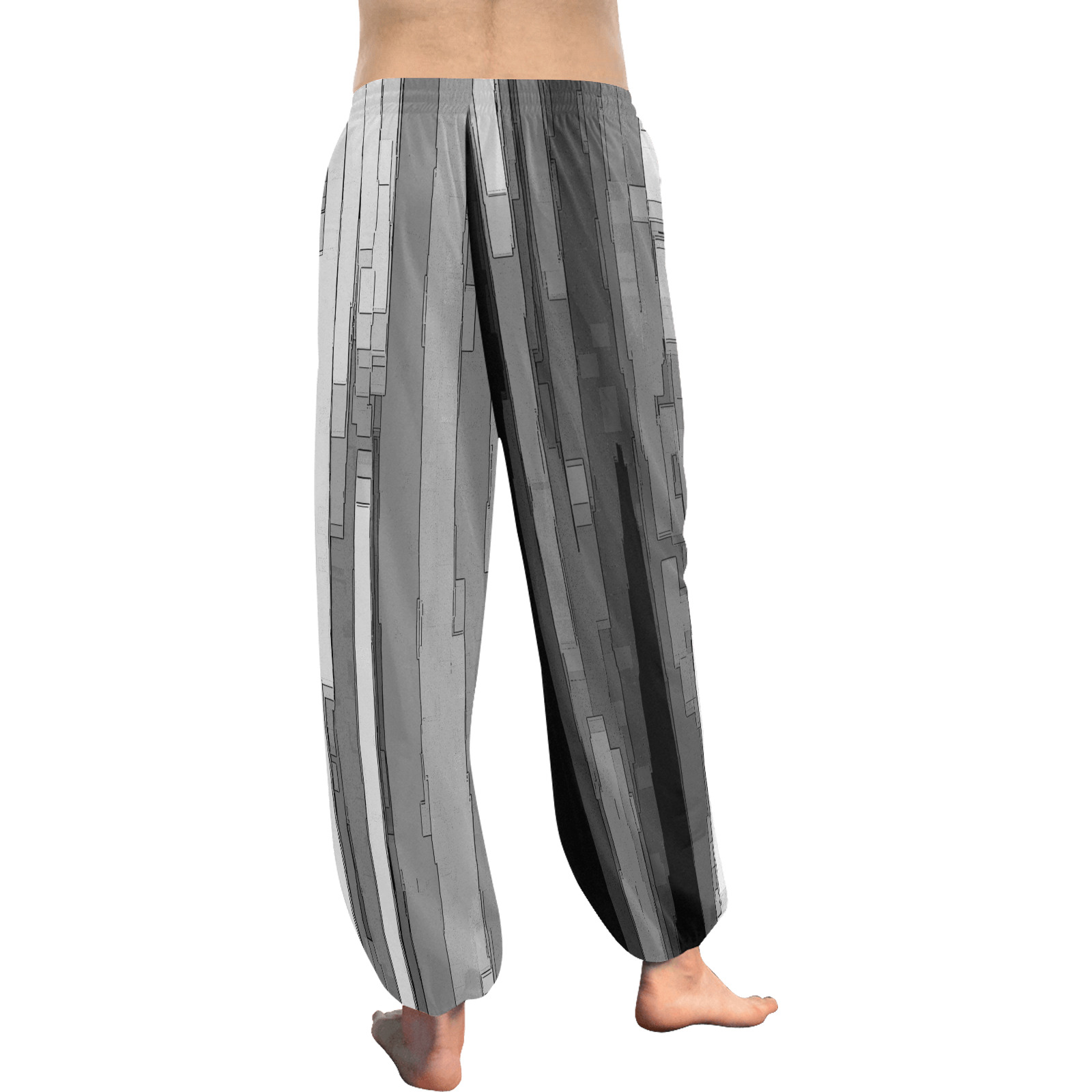 Greyscale Abstract B&W Art Women's All Over Print Harem Pants (Model L18)