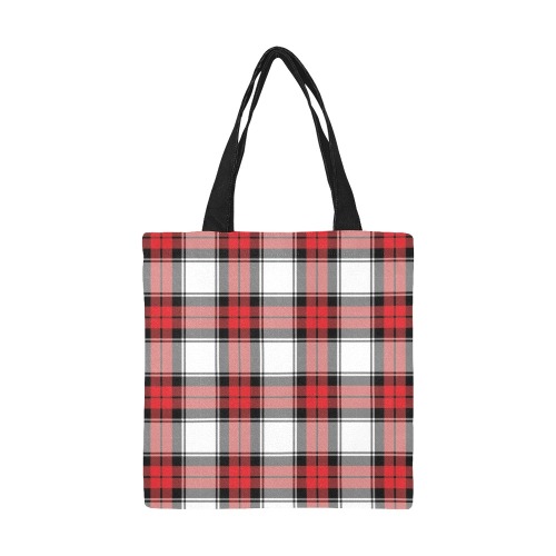 Red Plaid Small Tote All Over Print Canvas Tote Bag/Small (Model 1697)