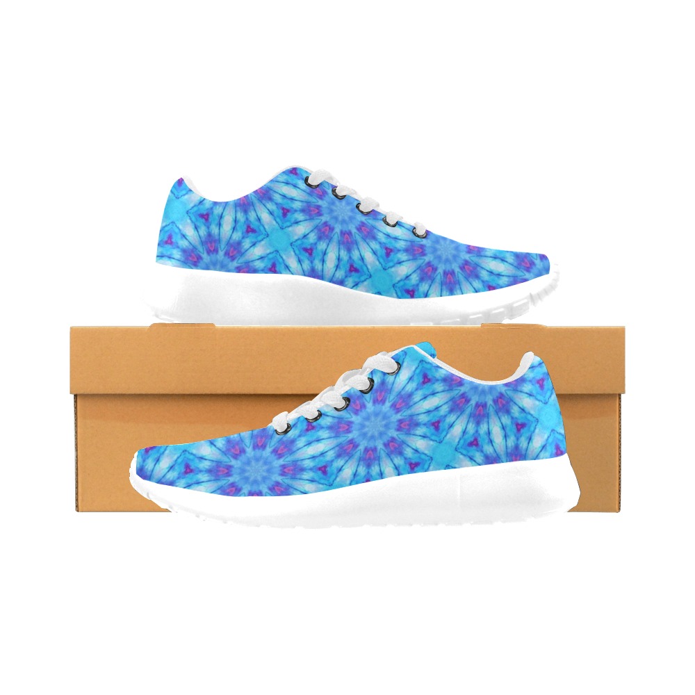 Turquoise Tie Dye Kid's Running Shoes (Model 020)