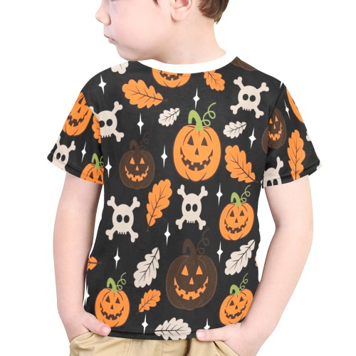 Happy Halloween Little Boys' All Over Print Crew Neck T-Shirt (Model T40-2)