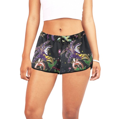 Flowers and Orbs Women's All Over Print Relaxed Shorts (Model L19)