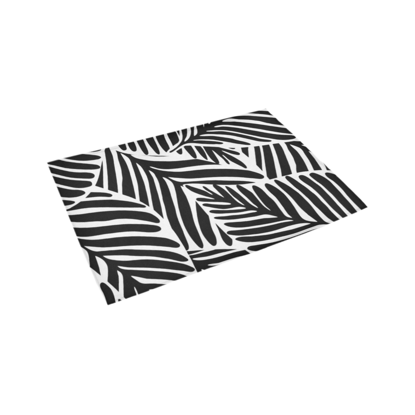 black white palm leaves Azalea Doormat 24" x 16" (Sponge Material)