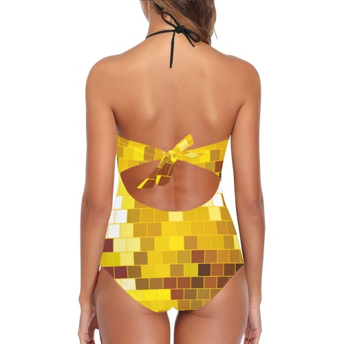 DISCO BALL 2 Lace Band Embossing Swimsuit (Model S15)