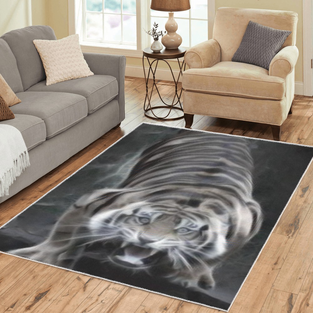 Tiger Ghost Looking Up Area Rug7'x5'