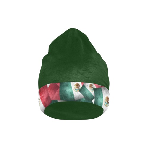 Mexican Flags with Green All Over Print Beanie for Adults