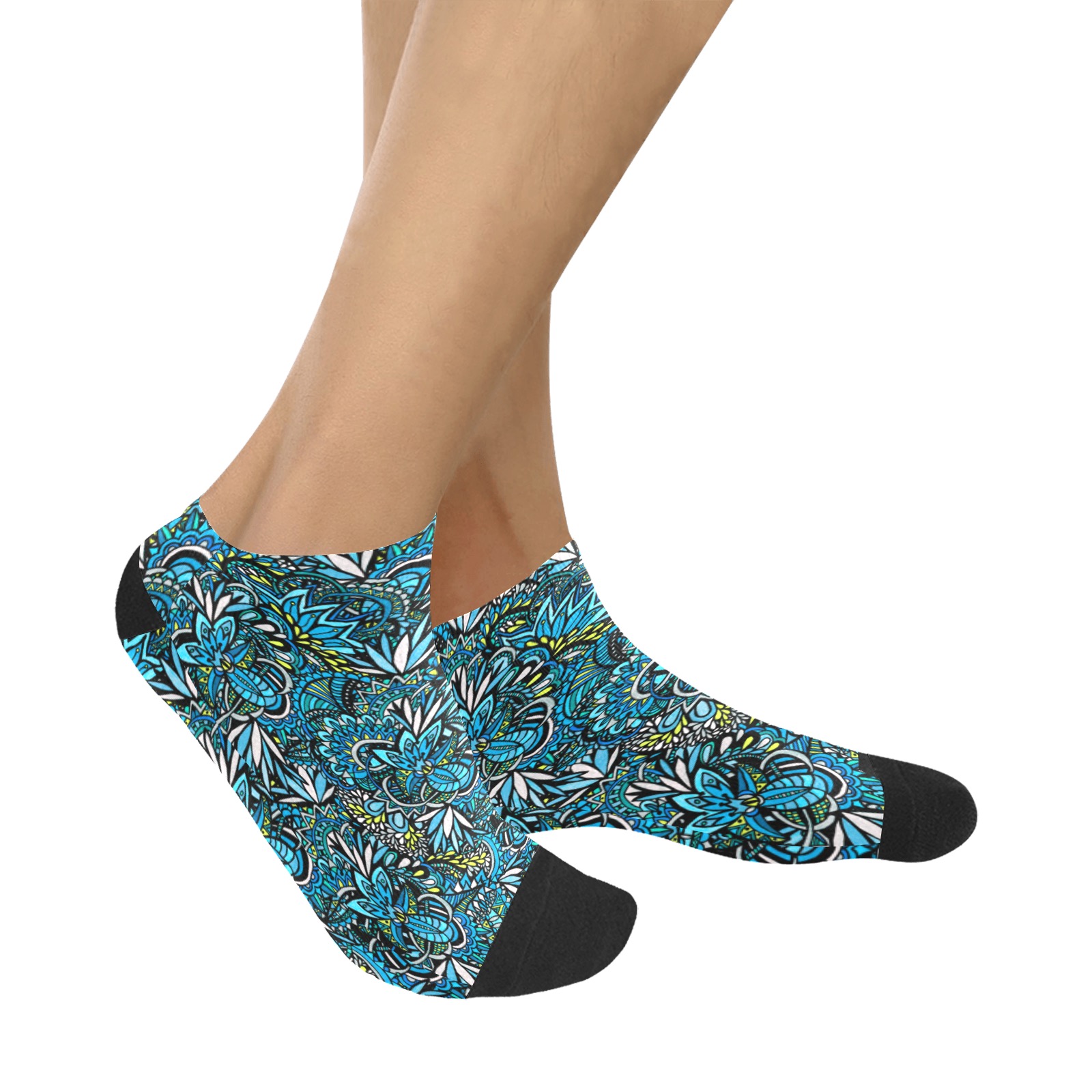 Cerulean Swirls Women's Ankle Socks