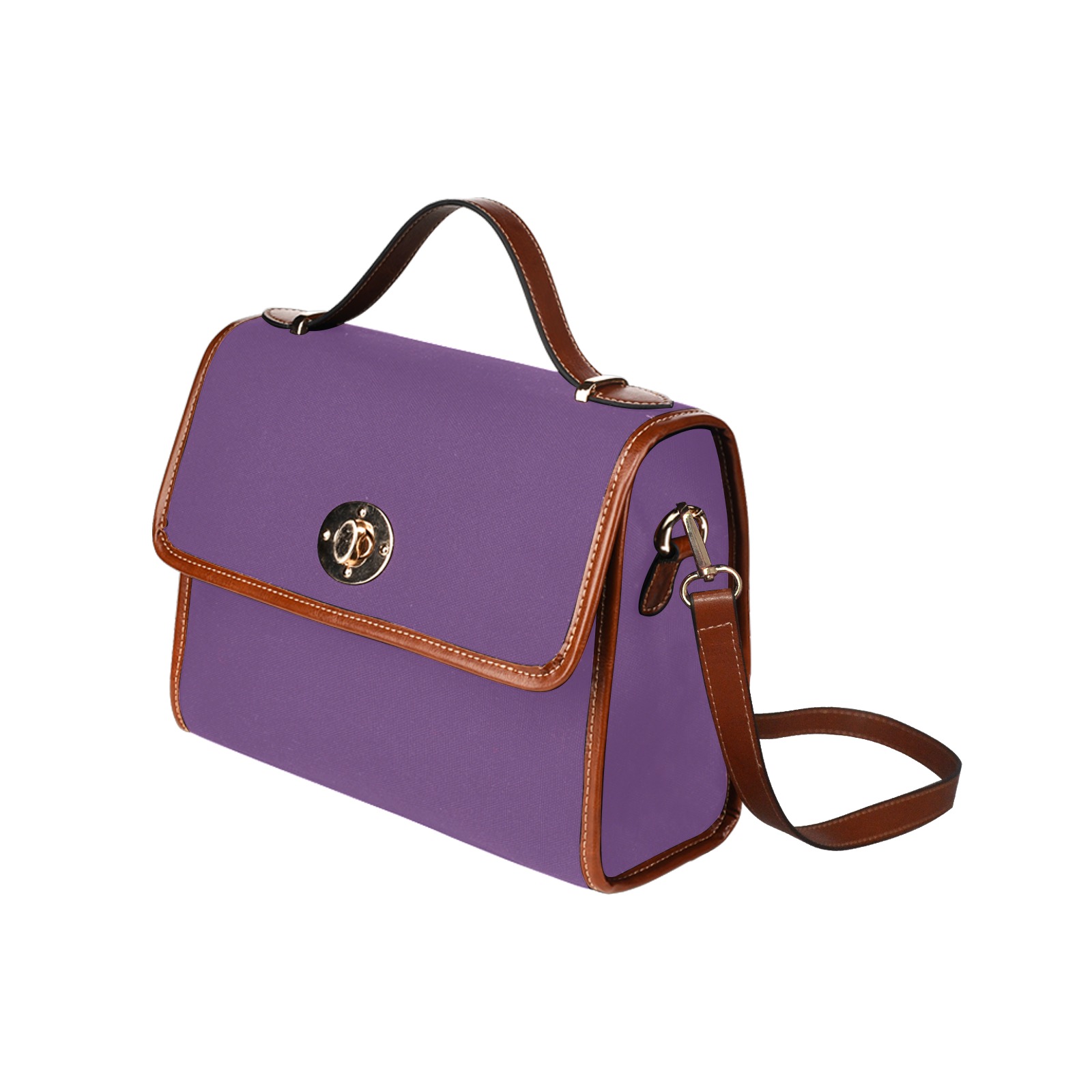 color purple 3515U Waterproof Canvas Bag-Brown (All Over Print) (Model 1641)