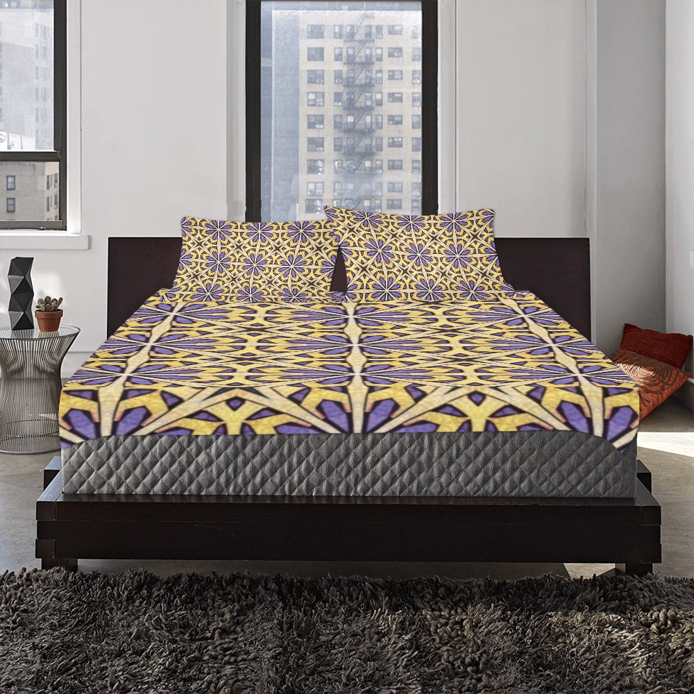 Gorgeous Mandala Floral in Earth Tones 3-Piece Bedding Set