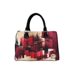 graffiti buildings red and cream 1 Boston Handbag (Model 1621)