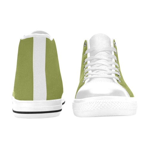 Green Mile High Top Canvas Shoes for Kid (Model 017)