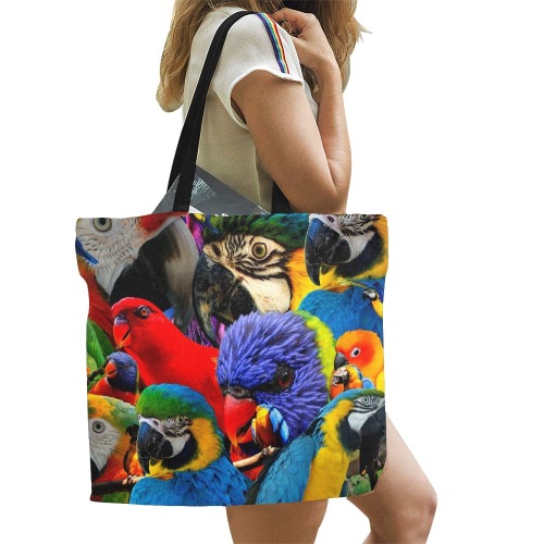 PARROTS All Over Print Canvas Tote Bag/Large (Model 1699)