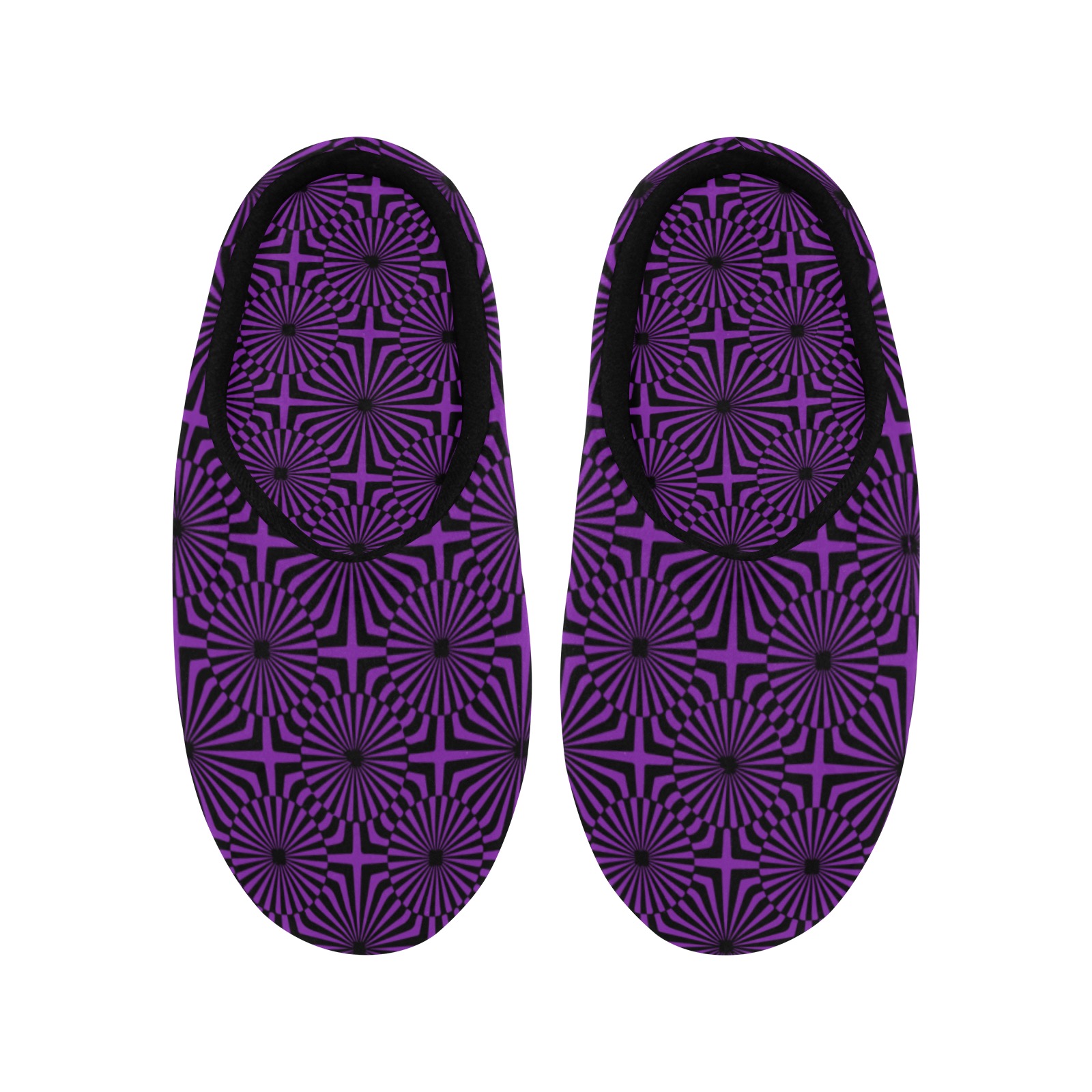Ô Op Art Dalia Pattern Women's Non-Slip Cotton Slippers (Model 0602)