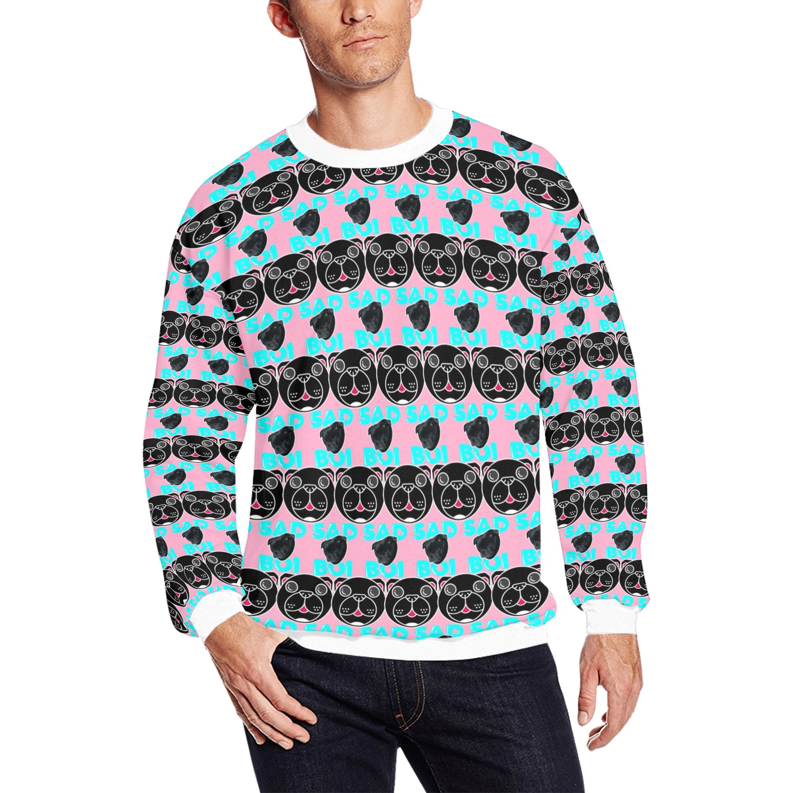 pattern (28) All Over Print Crewneck Sweatshirt for Men (Model H18)