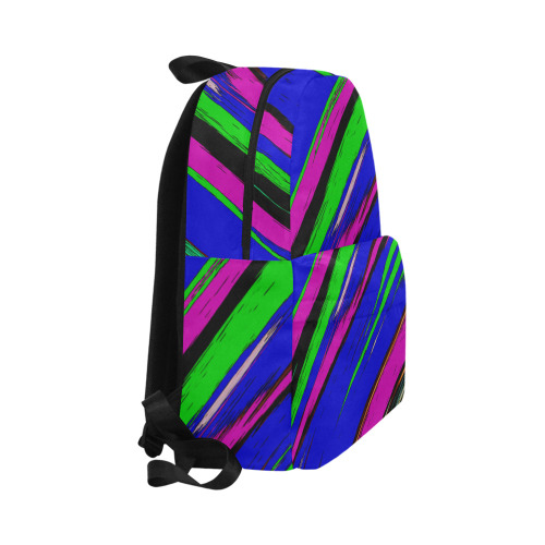 Diagonal Green Blue Purple And Black Abstract Art Unisex Classic Backpack (Model 1673)