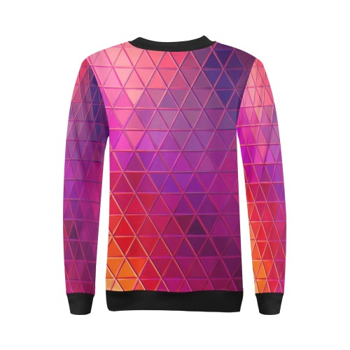 mosaic triangle 5 All Over Print Crewneck Sweatshirt for Women (Model H18)