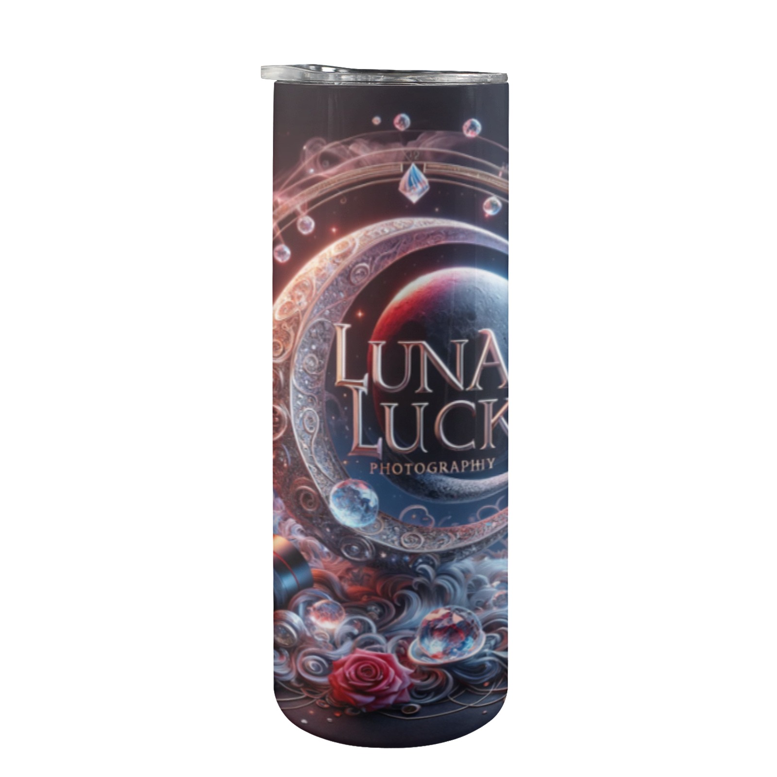 Luna Luck Photography - 20oz Tall Skinny Tumbler with Lid and Straw