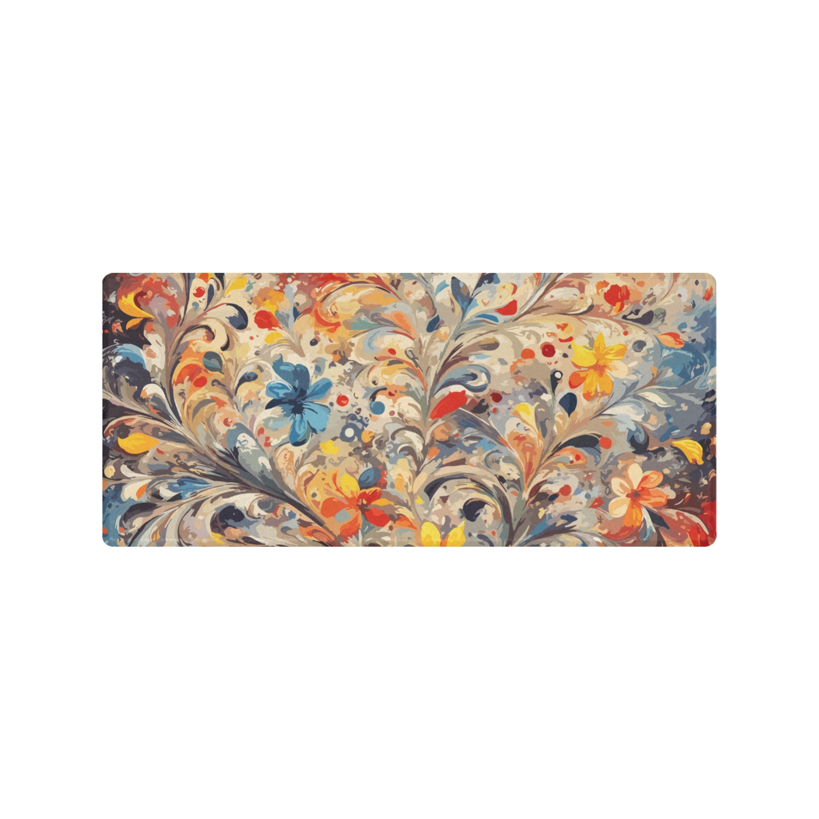 Stunning floral pattern. Fantasy plants, flowers Gaming Mousepad (35"x16")