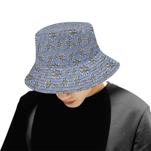 Creekside Floret - blue Unisex Summer Bucket Hat