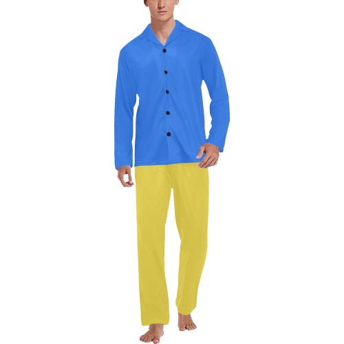 Ukraine Style by Nico Bielow Men's V-Neck Long Pajama Set