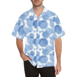 Blue Paint Splatter Hawaiian Shirt (Model T58)