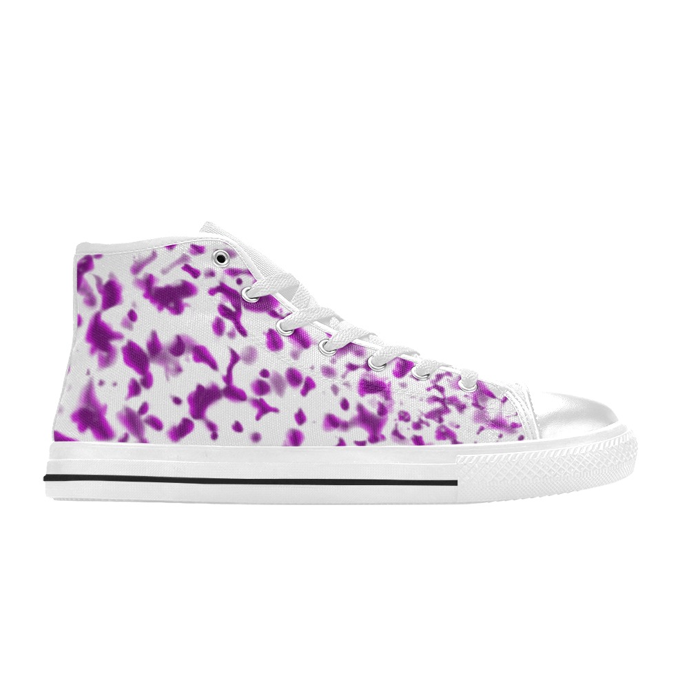 Paint Spatter Pink Women's Classic High Top Canvas Shoes (Model 017)