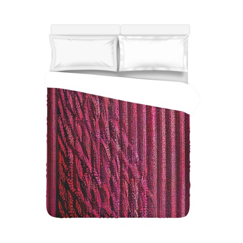 burgundy striped Duvet Cover 86"x70" ( All-over-print)